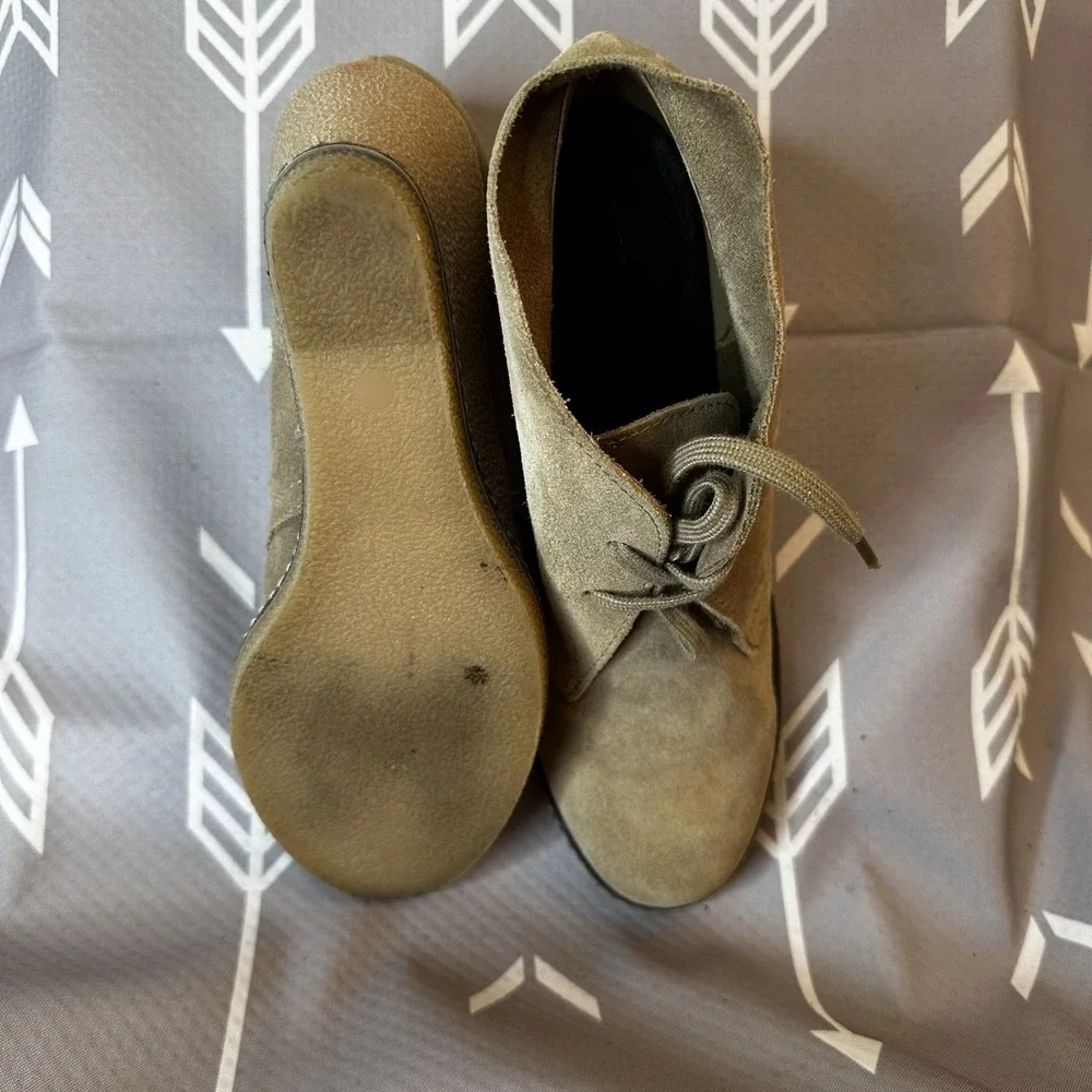 J. Crew Women's‎ Suede Leather McAllister Wedge Boots Sz 7 Sand Lace Up EUC $199